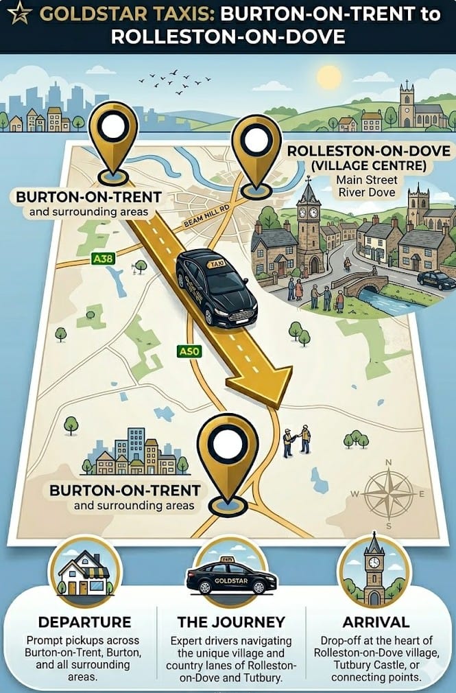 burton taxi to rolleston-on-dove